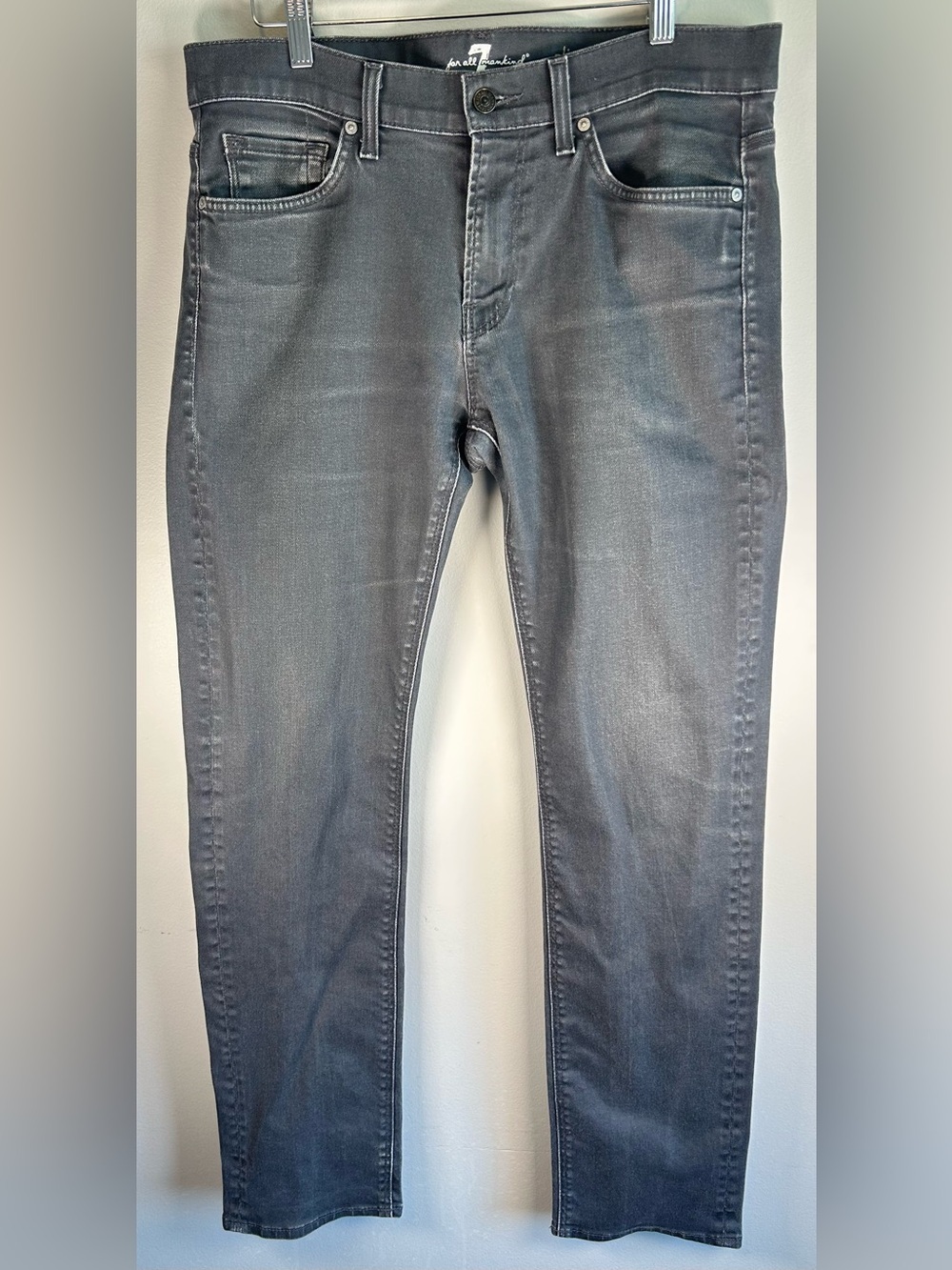 7 For All Mankind Men's Denim Jeans Size 33X33 Slimmy Gray 010461 Stretch